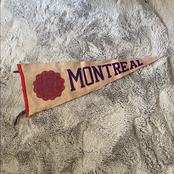 Vintage Other - Vintage Montreal Pennant Convent of the Sacred Heart Red Blue Accents